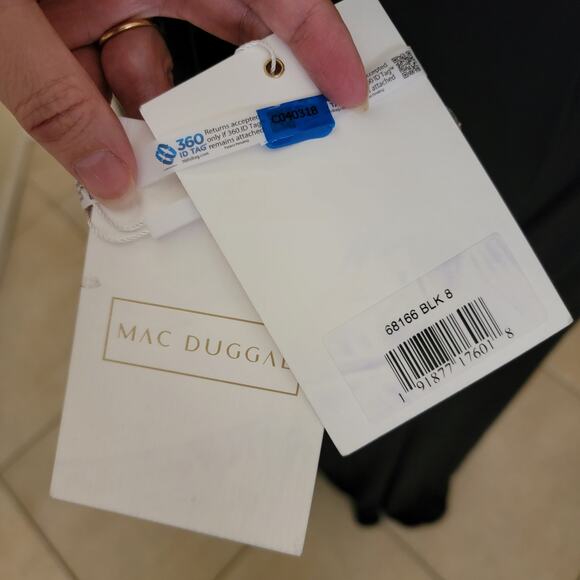 Mac Duggal 68166 Black Sequin Cut Out Cross High Slit Formal Evening Gown 8 - Picture 3 of 11